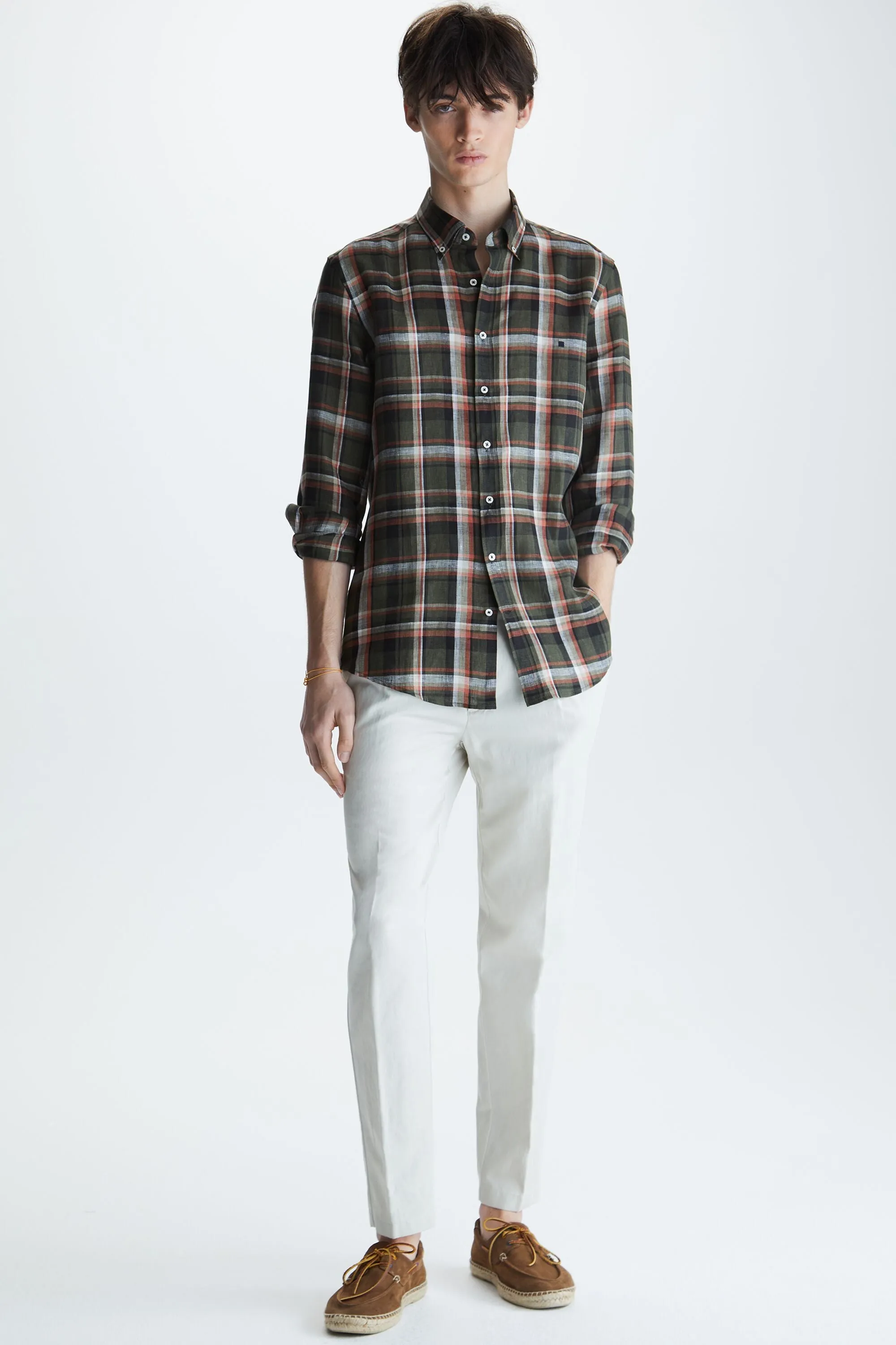 CAMISA LINO CUADROS