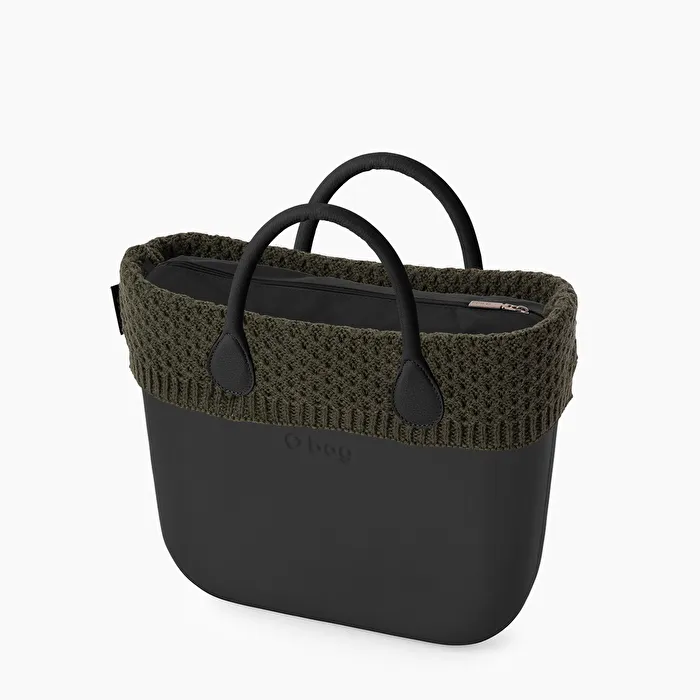 O bag mini black wool