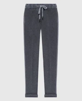Peserico Gray pants with monil chain