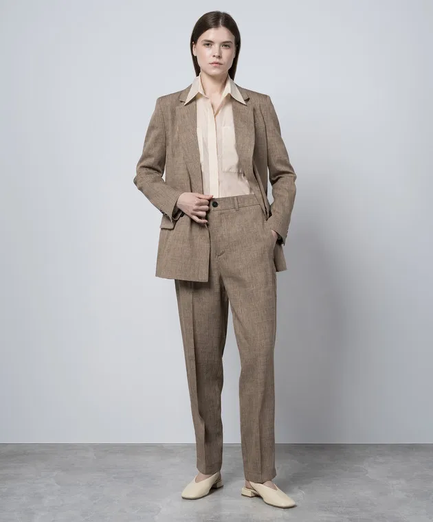 Solotre Brown pants with linen