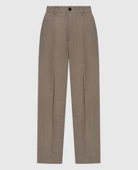 Solotre Brown pants with linen